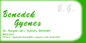 benedek gyenes business card